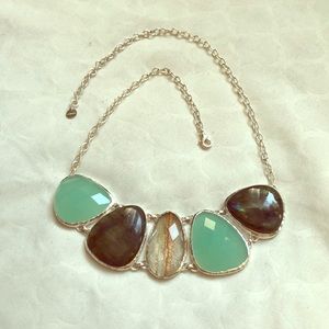 Stella & Dot necklace. Silver with stones.